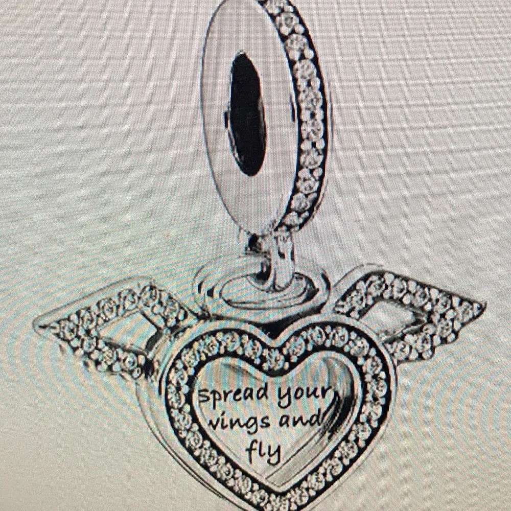 Pandora Silver Heart Wing Bracelet Charm